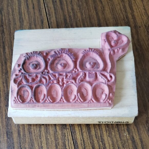 DOTS N102 The Babies 3x2 Inch Vintage Rubber Stamp - Picture 8 of 8